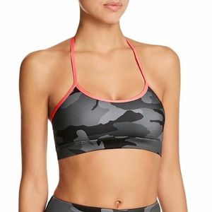 Aqua Athletic Sports Bra Camo with Pink Trim Size Small